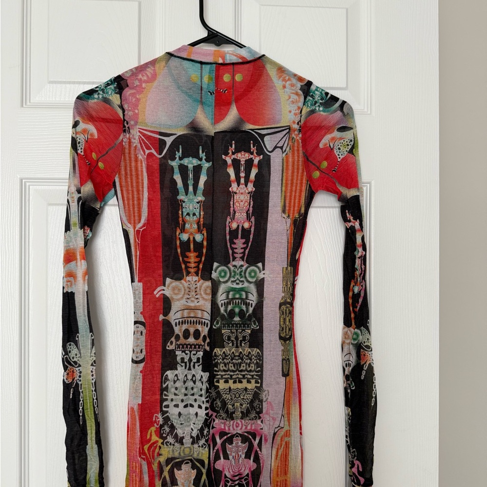 SKIMS MESH LONG SLEEVE DRESS SMALL